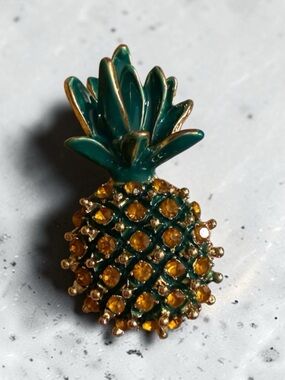 Bundle 3 for $15- Pineapple brooch enamel and gold plated